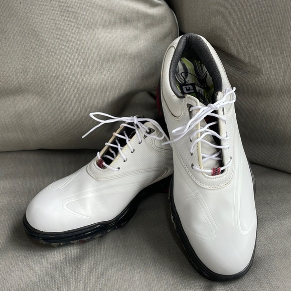 FootJoy Shoes Footjoy Sport Mens Flex Zone Lace Up White With Red And Black Sole Golf Shoes